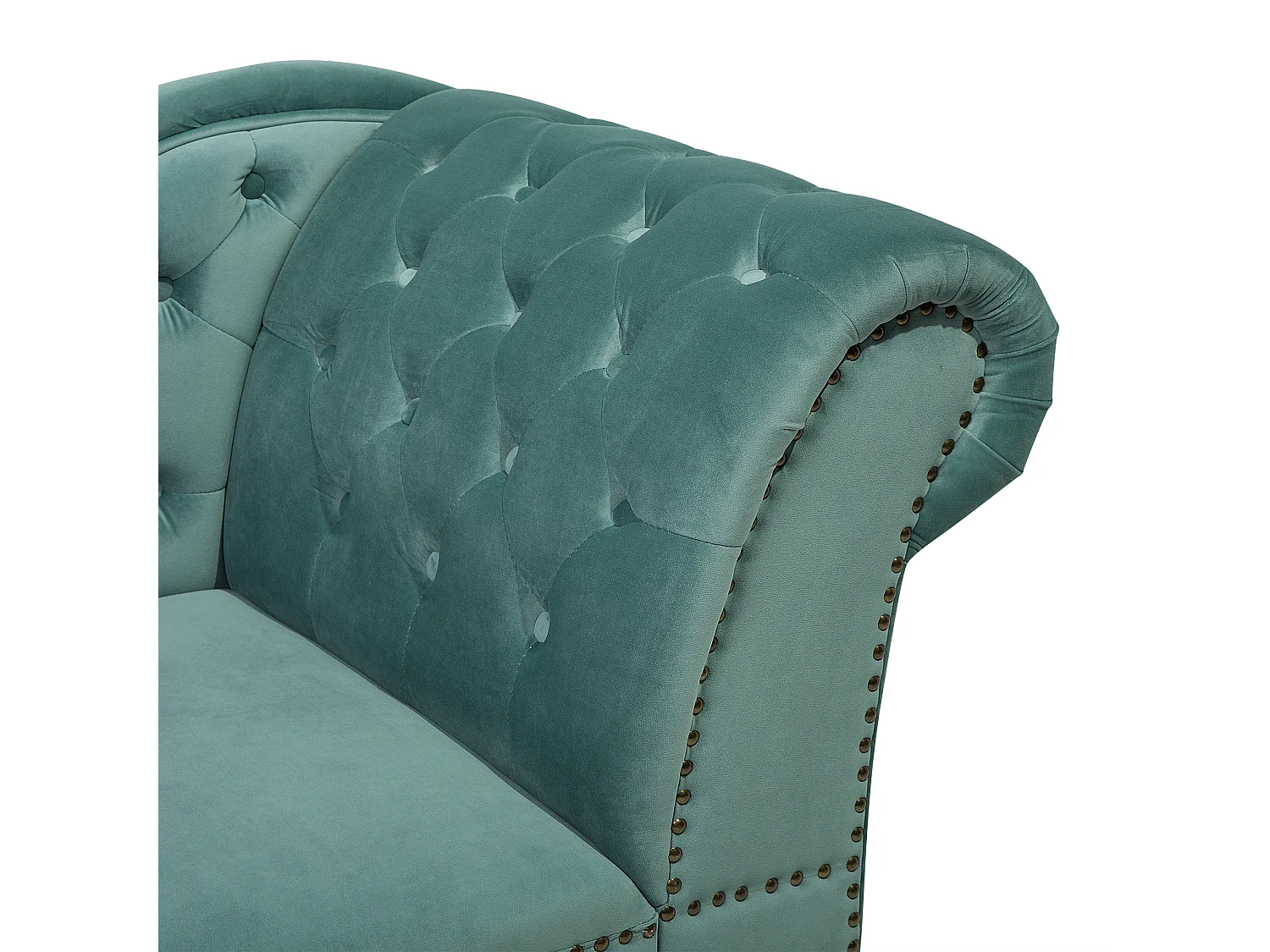 Rechtszijdige chaise longue NIMES Fluweel Mintgroen