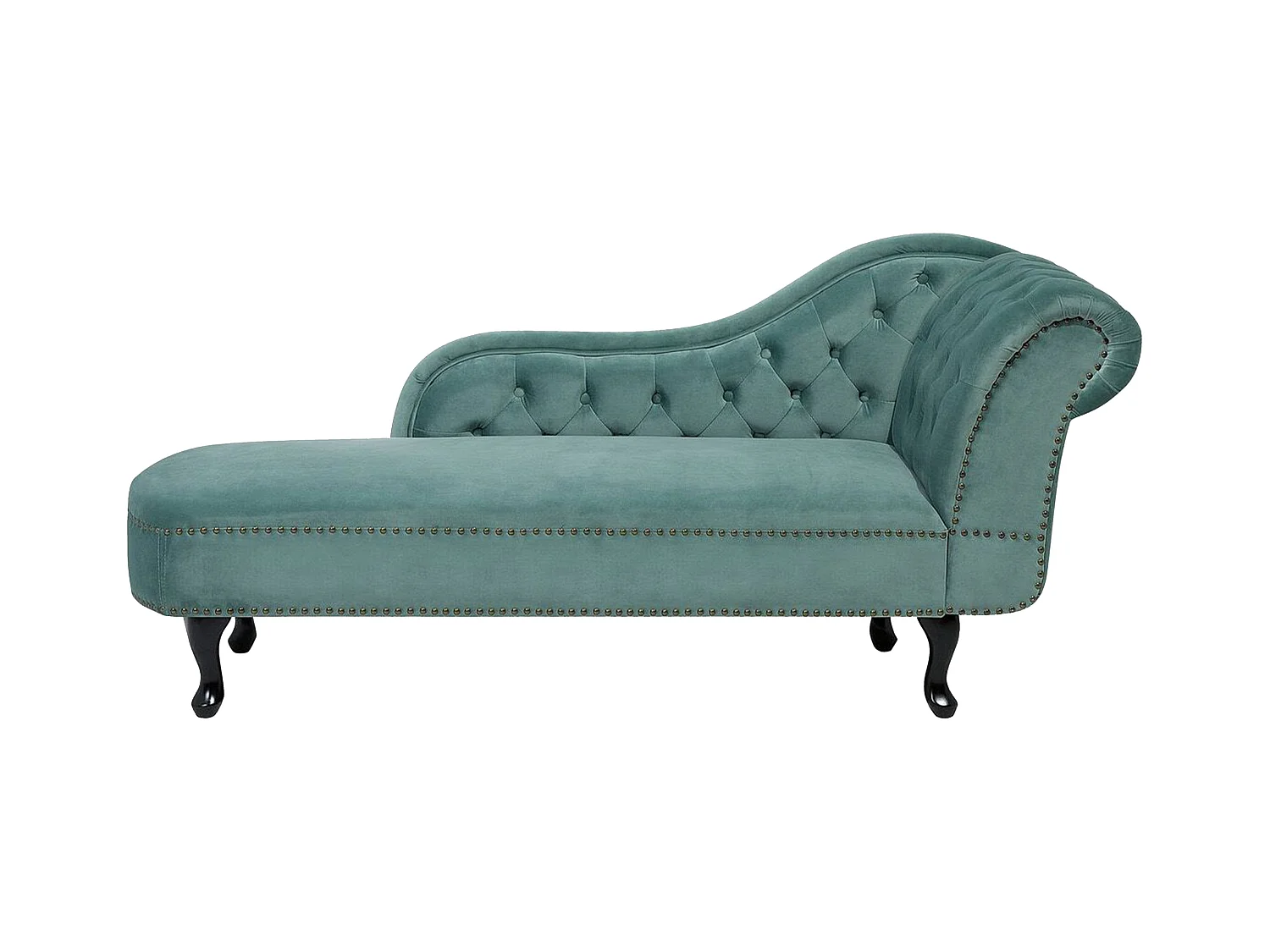 Chaise longue côté droit NIMES Velours Vert menthe