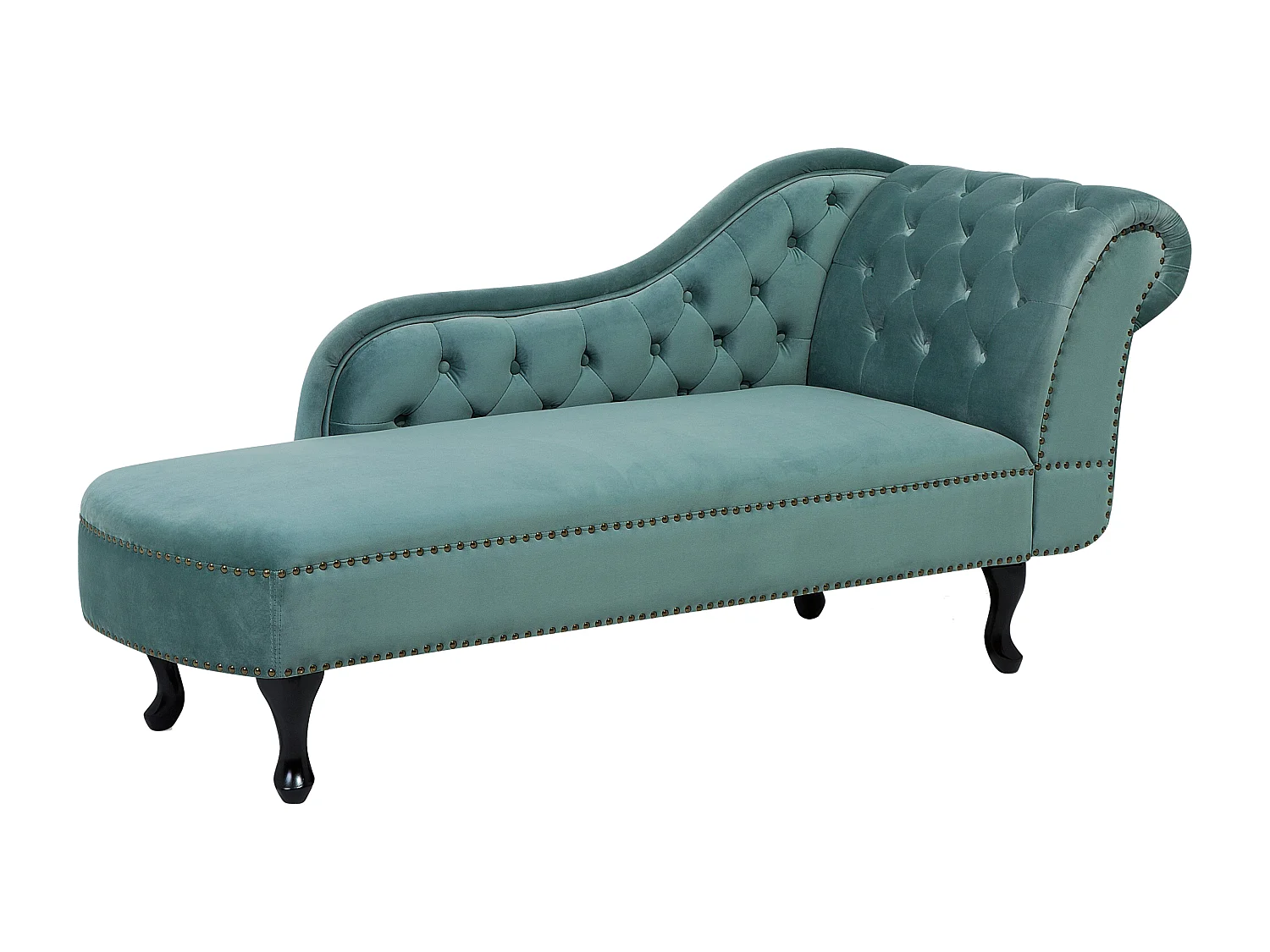 Chaise longue côté droit NIMES Velours Vert menthe