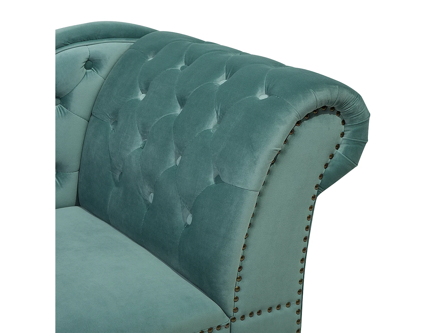 Rechtszijdige chaise longue NIMES Fluweel Mintgroen