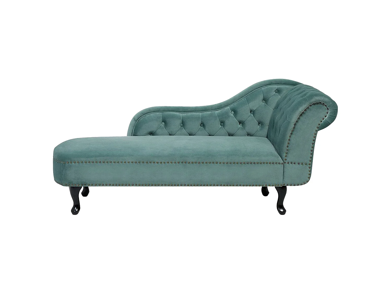 Right-Hand Chaise Longue NIMES Velvet Mint Green