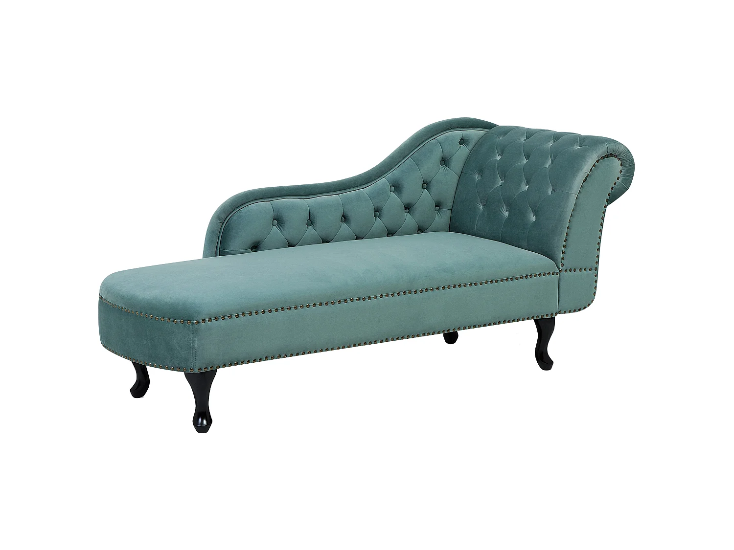 Right-Hand Chaise Longue NIMES Velvet Mint Green
