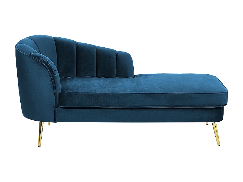 Chaise longue izquierdo ALLIER Terciopelo Azul marino