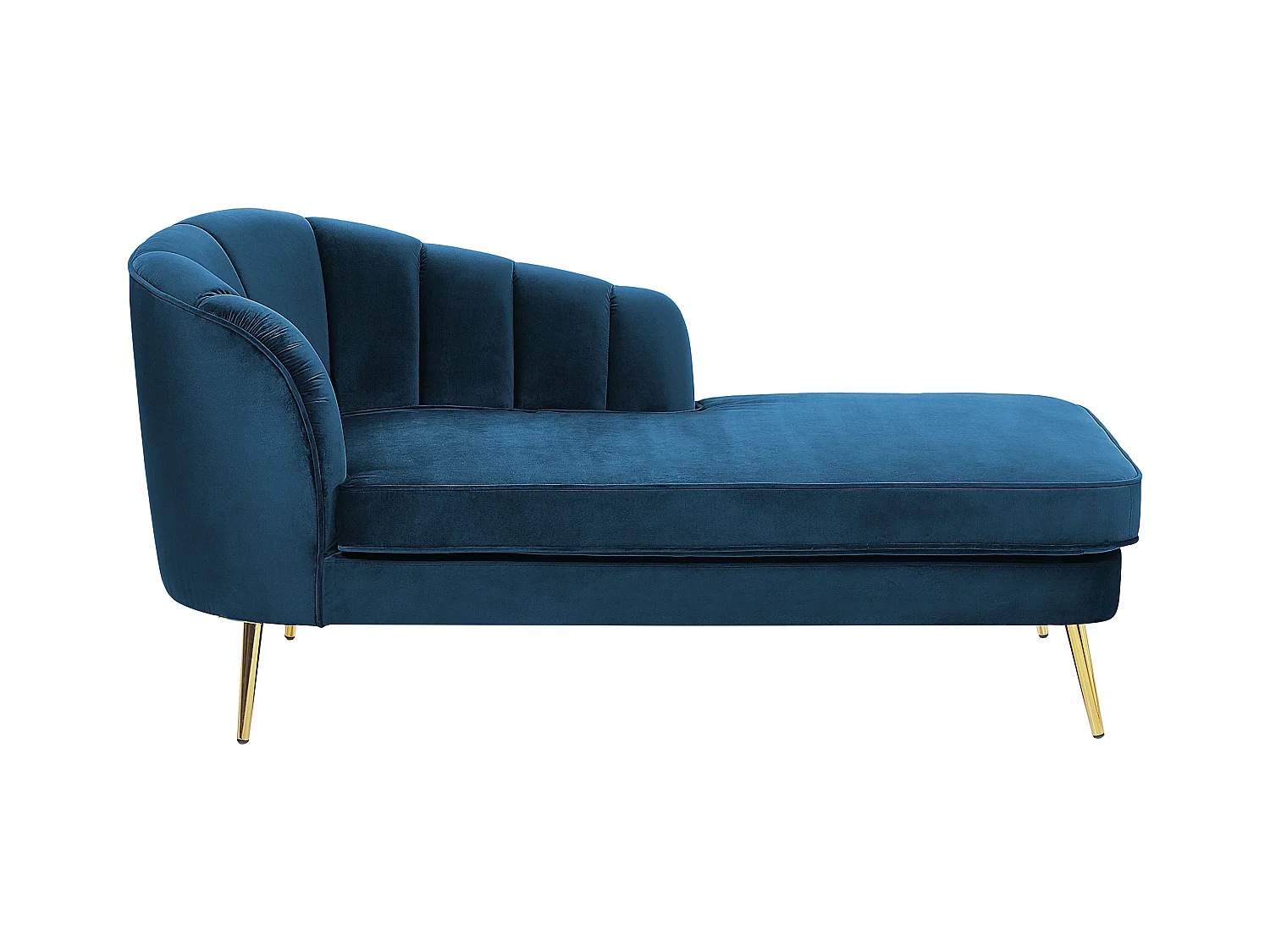 Chaise longue côté droite ALLIER Velours Bleu marine
