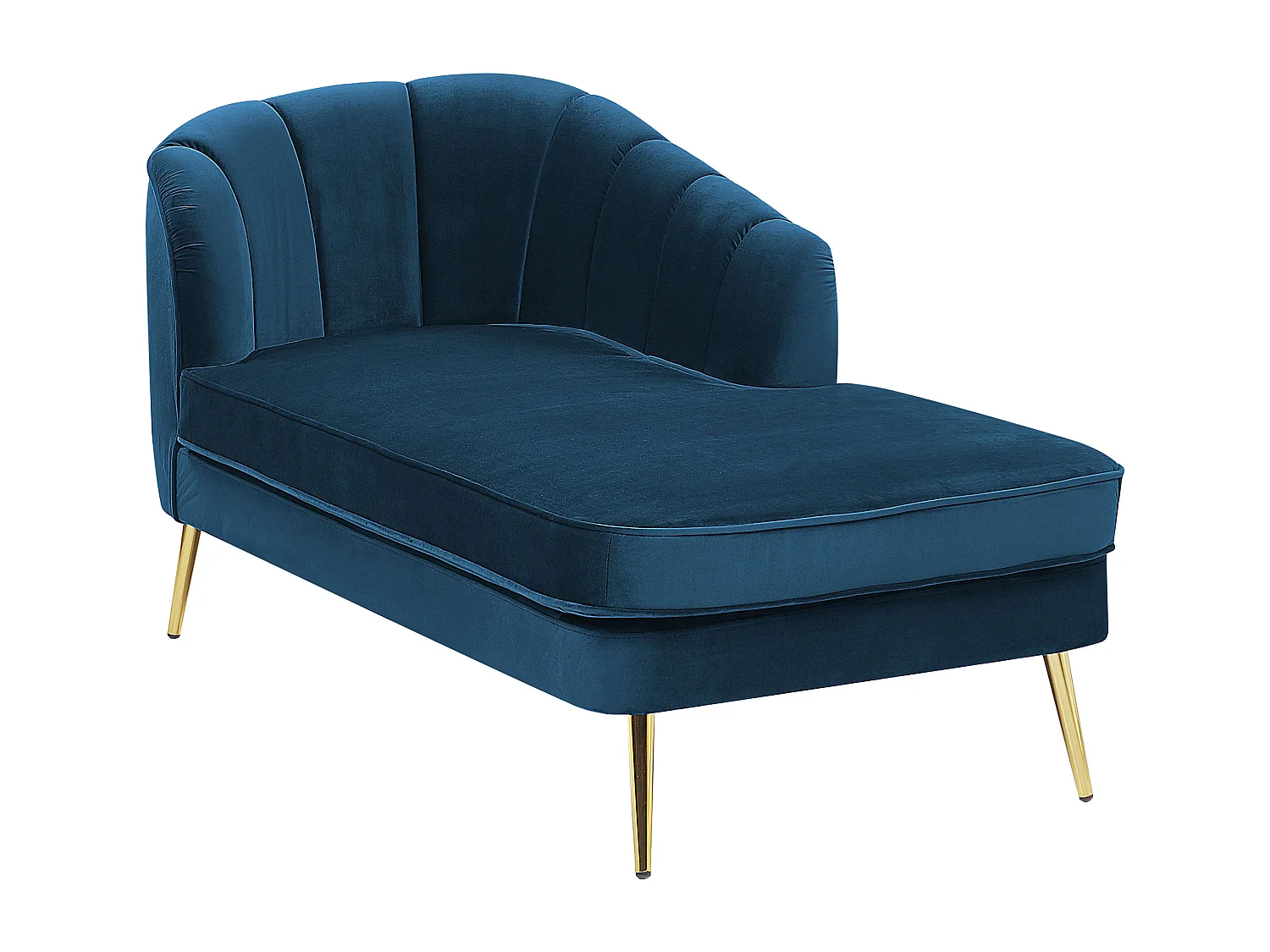 Chaise longue à esquerda ALLIER Veludo Azul marinho