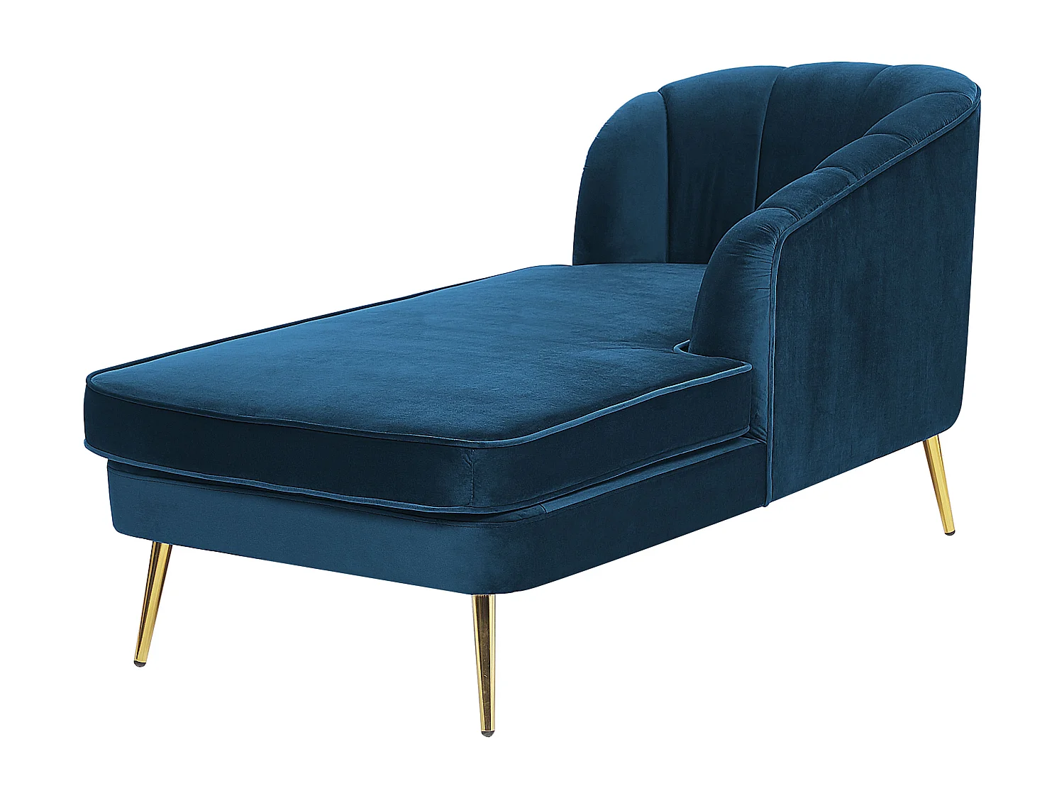 Chaise longue à esquerda ALLIER Veludo Azul marinho