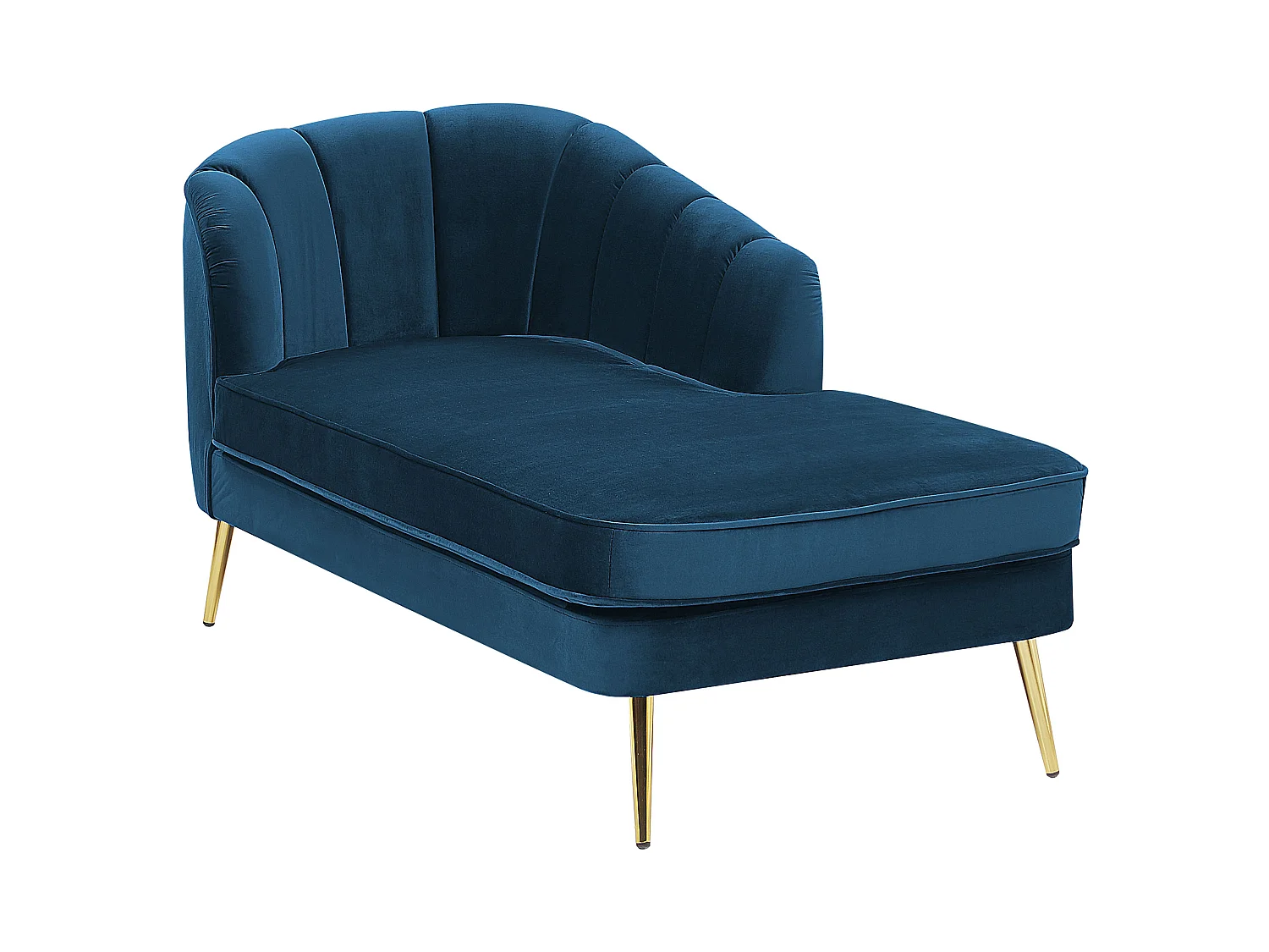 Linkszijdige chaise longue ALLIER Fluweel Marineblauw
