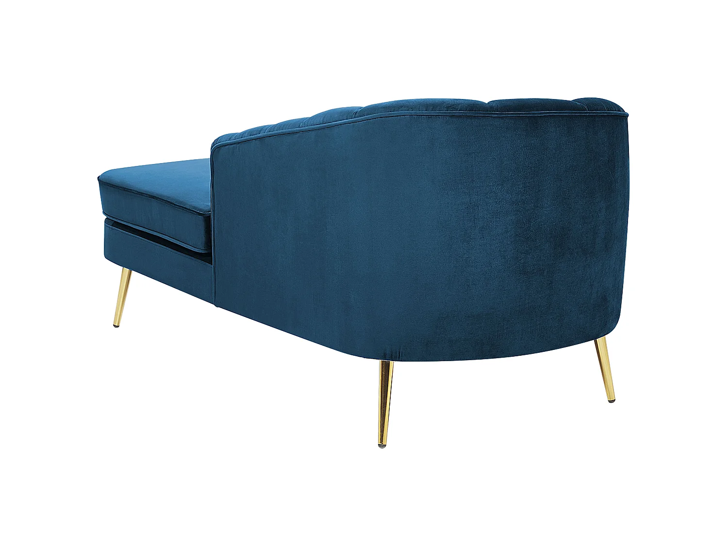 Linkszijdige chaise longue ALLIER Fluweel Marineblauw