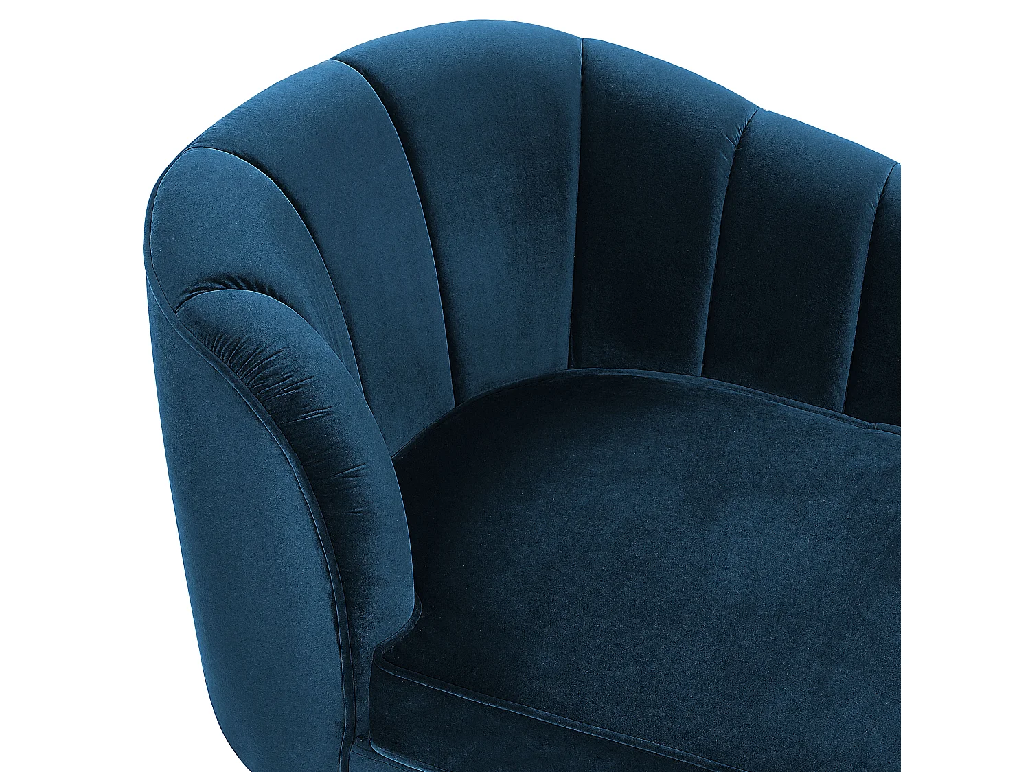 Linkszijdige chaise longue ALLIER Fluweel Marineblauw