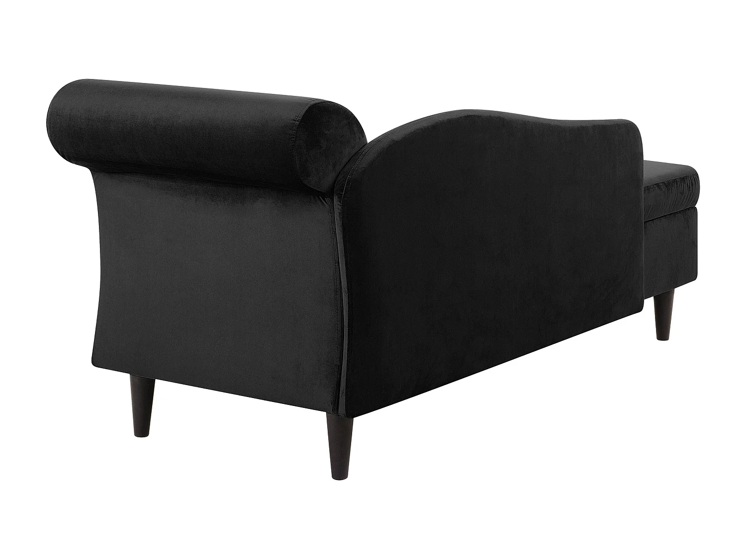 Chaise longue derecho LUIRO Terciopelo Negro con almacenaje