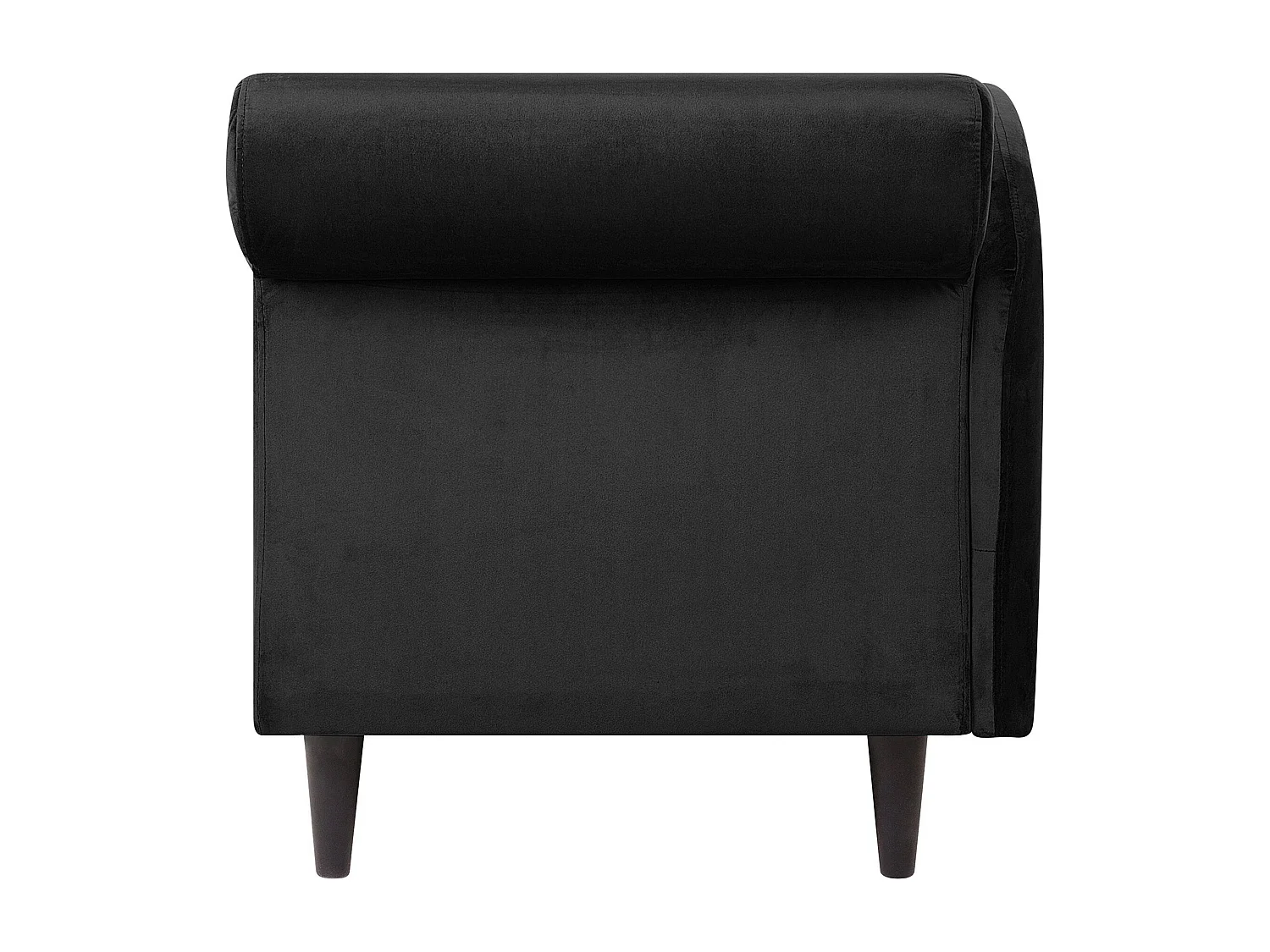 Chaise longue derecho LUIRO Terciopelo Negro con almacenaje