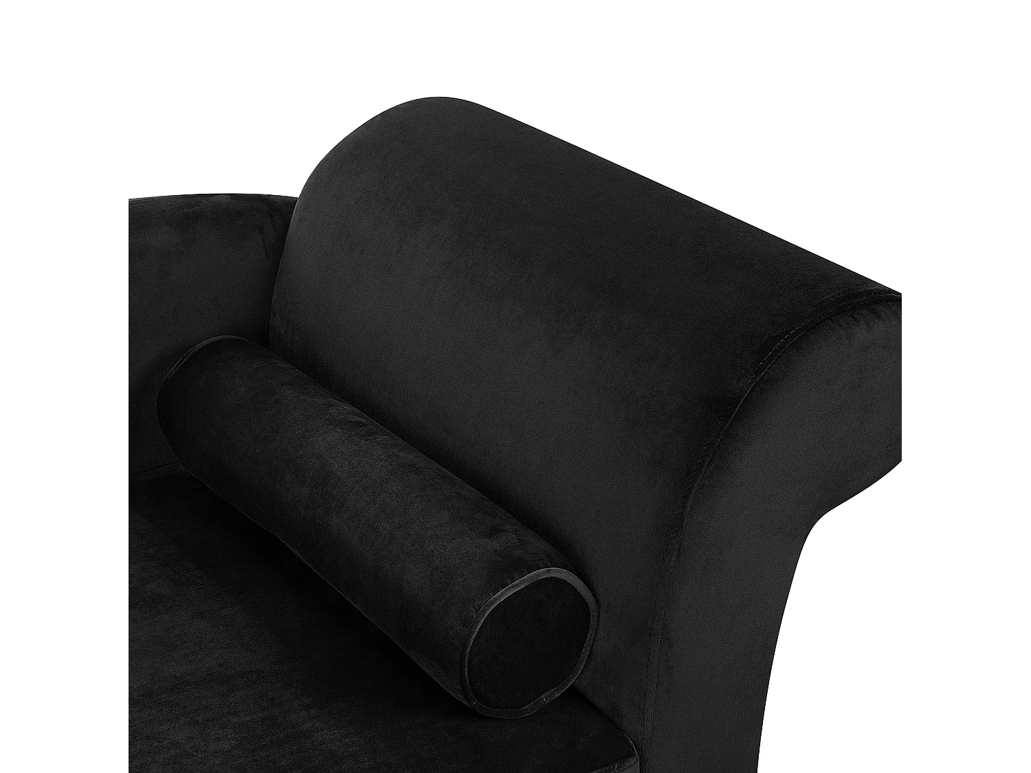 Chaise longue derecho LUIRO Terciopelo Negro con almacenaje