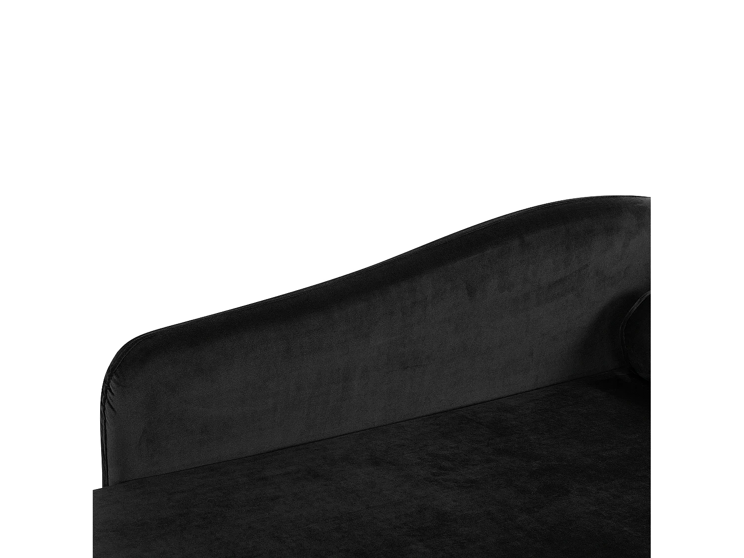 Chaise longue derecho LUIRO Terciopelo Negro con almacenaje
