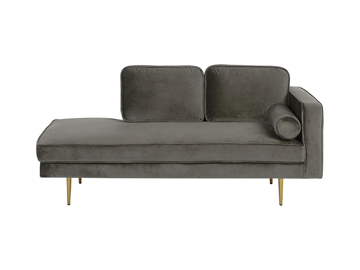 Chaise longue côté droit MIRAMAS Velours Taupe