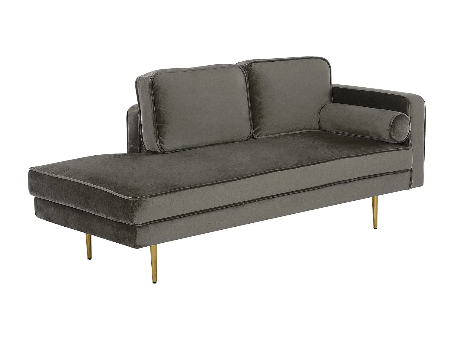 Chaise longue côté droit MIRAMAS Velours Taupe