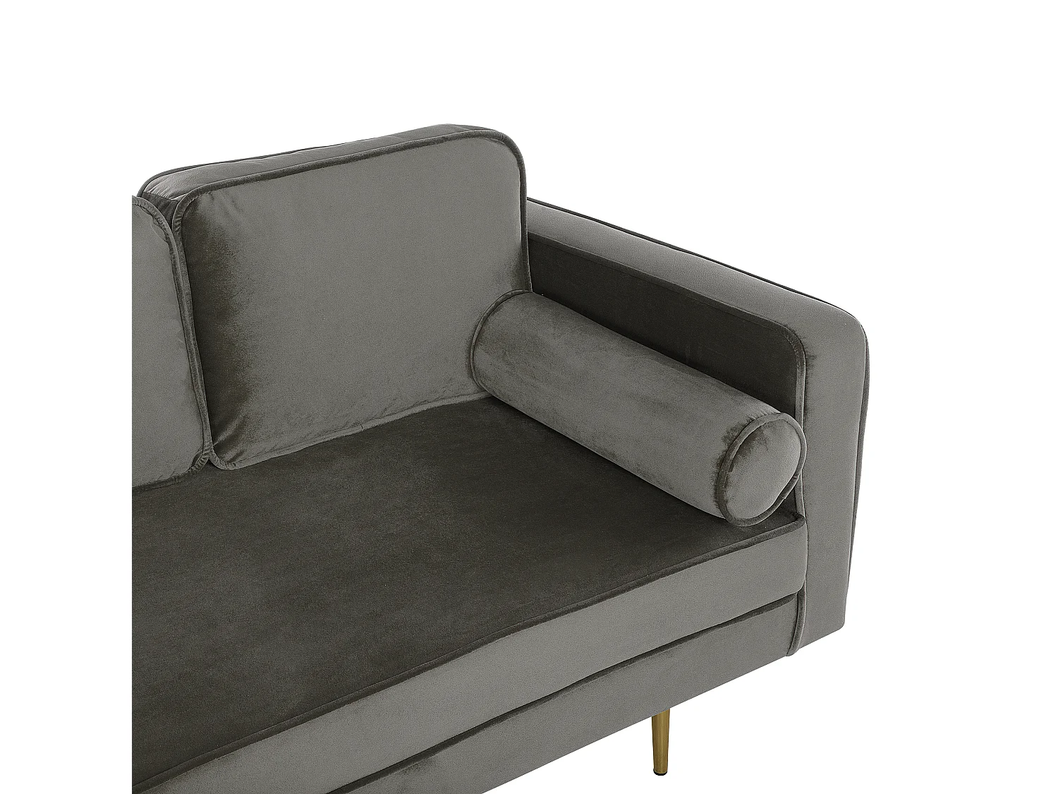 Chaise longue côté droit MIRAMAS Velours Taupe