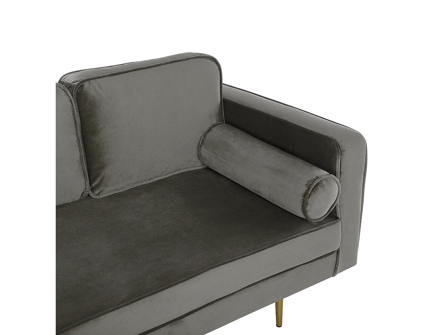 Szezlong prawostronny MIRAMAS Welur Beżowoszary