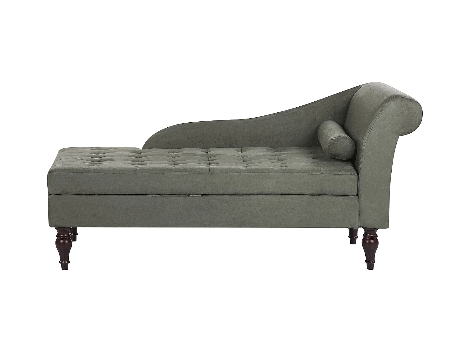 Rechtszijdige chaise longue PESSAC Stof Grijs met opbergruimte