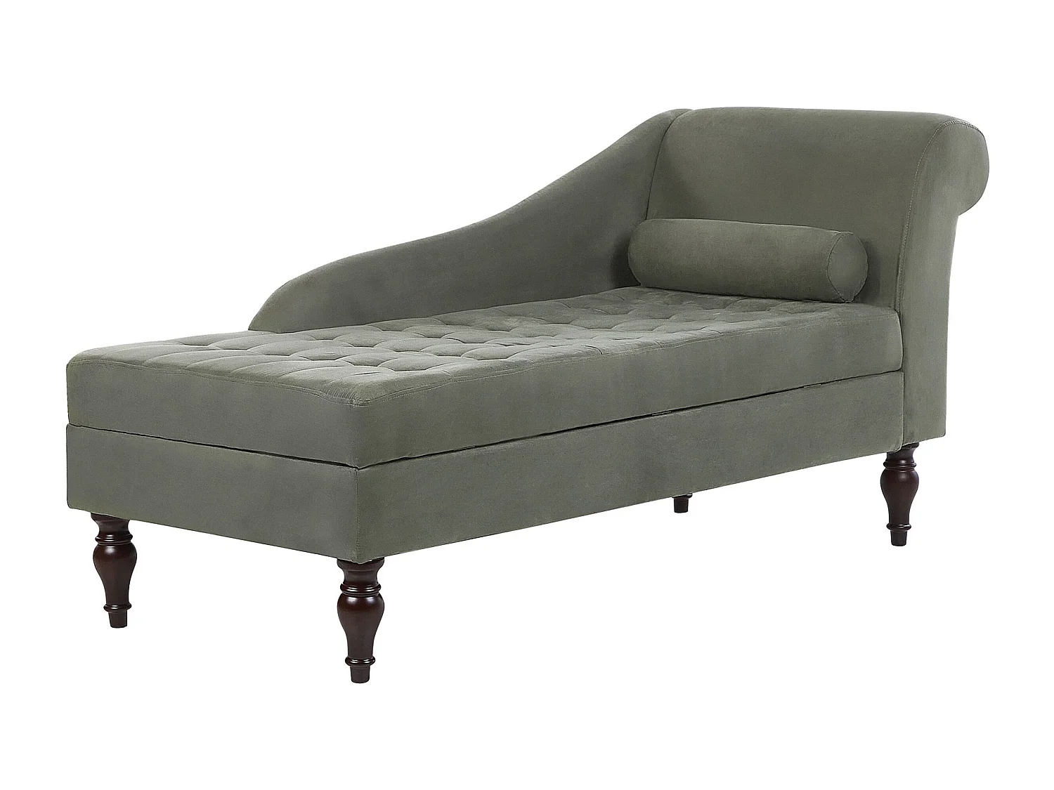 Rechtszijdige chaise longue PESSAC Stof Grijs met opbergruimte