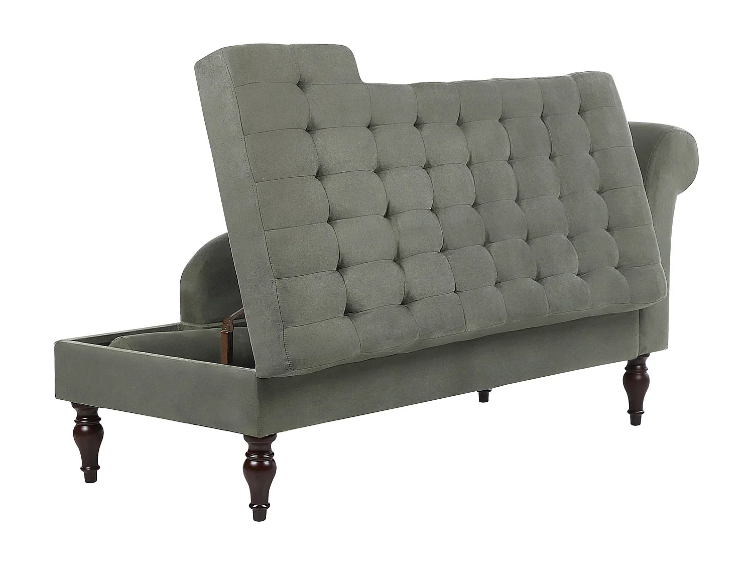 Rechtszijdige chaise longue PESSAC Stof Grijs met opbergruimte