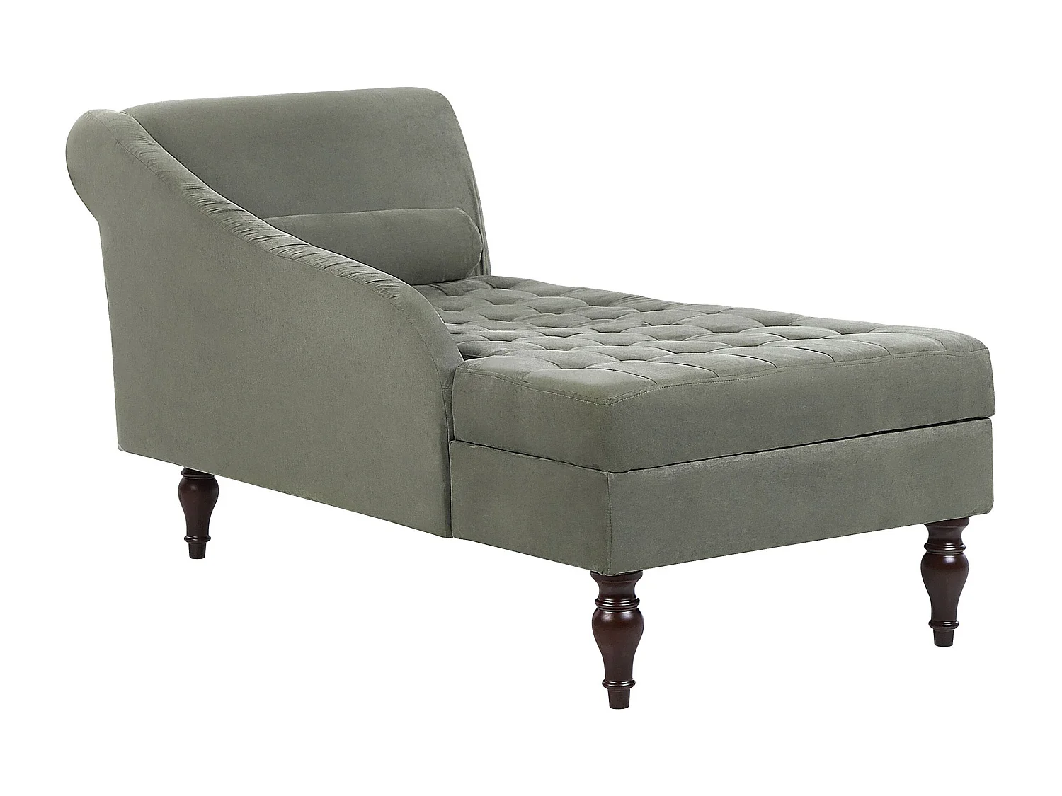 Rechtszijdige chaise longue PESSAC Stof Grijs met opbergruimte