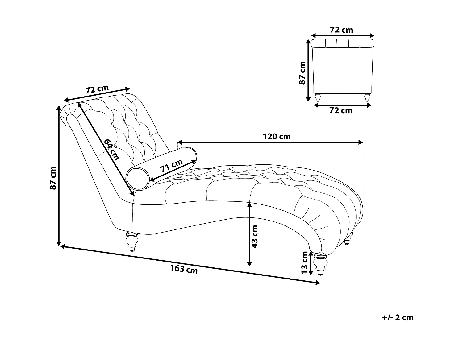 Chaise longue MURET Tecido Azul