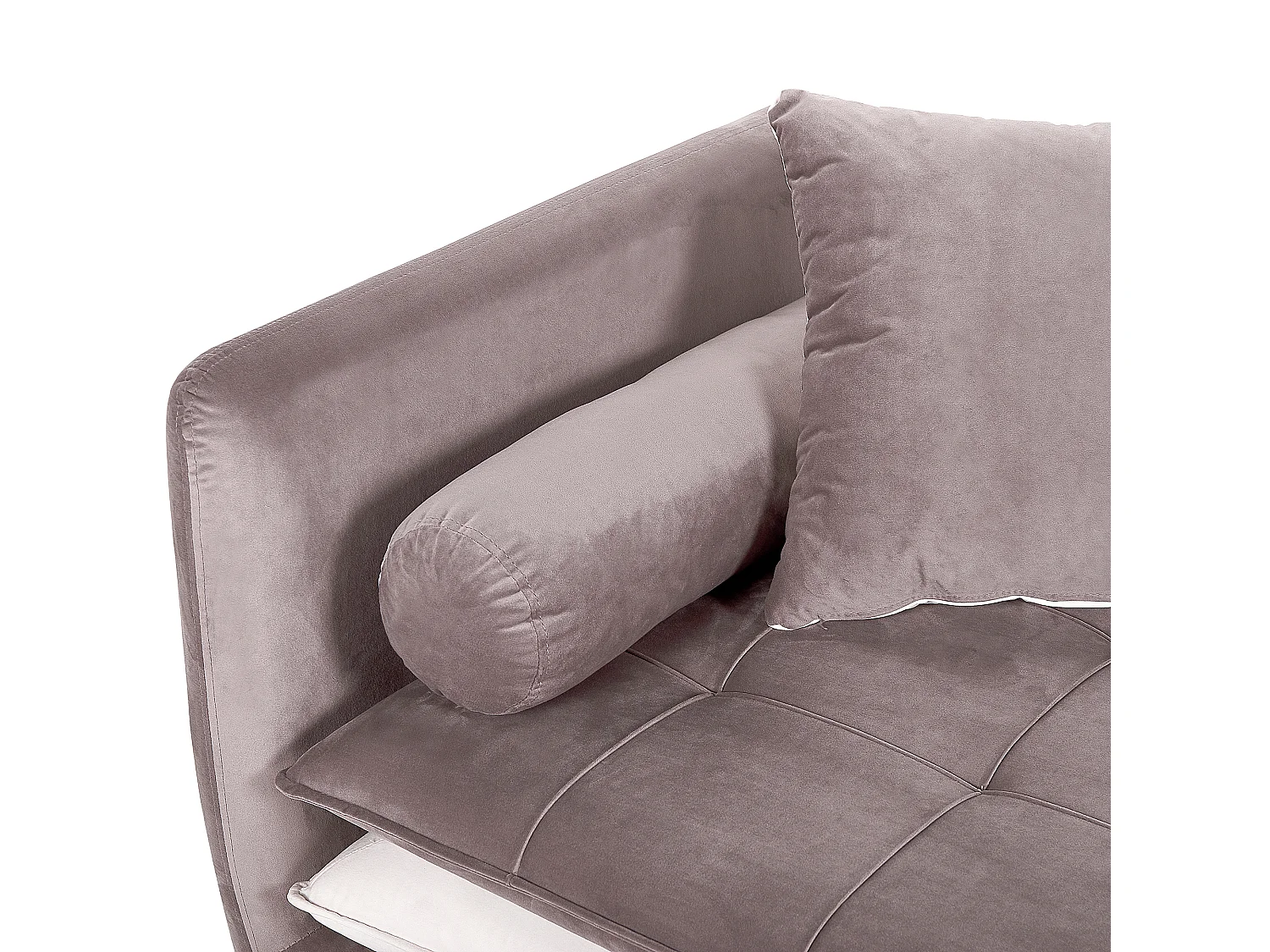 Linkszijdige chaise longue GONESSE Fluweel Lichtbruin