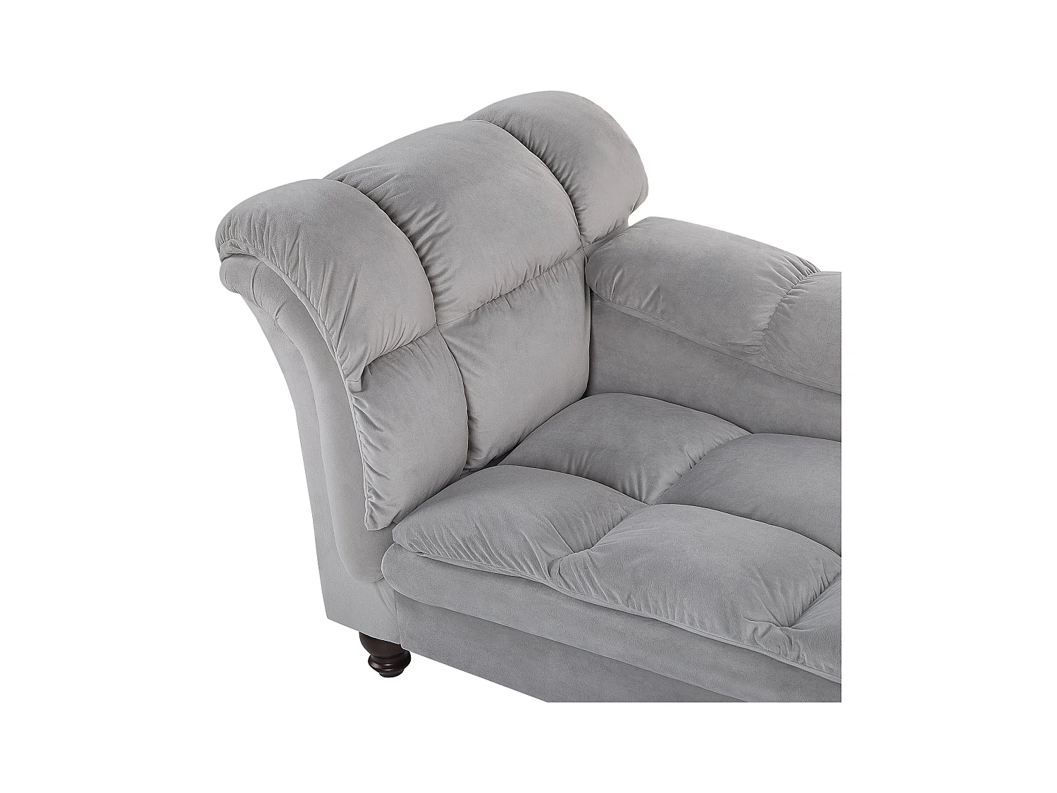 Chaise longue côté droite LORMONT Velours Gris clair
