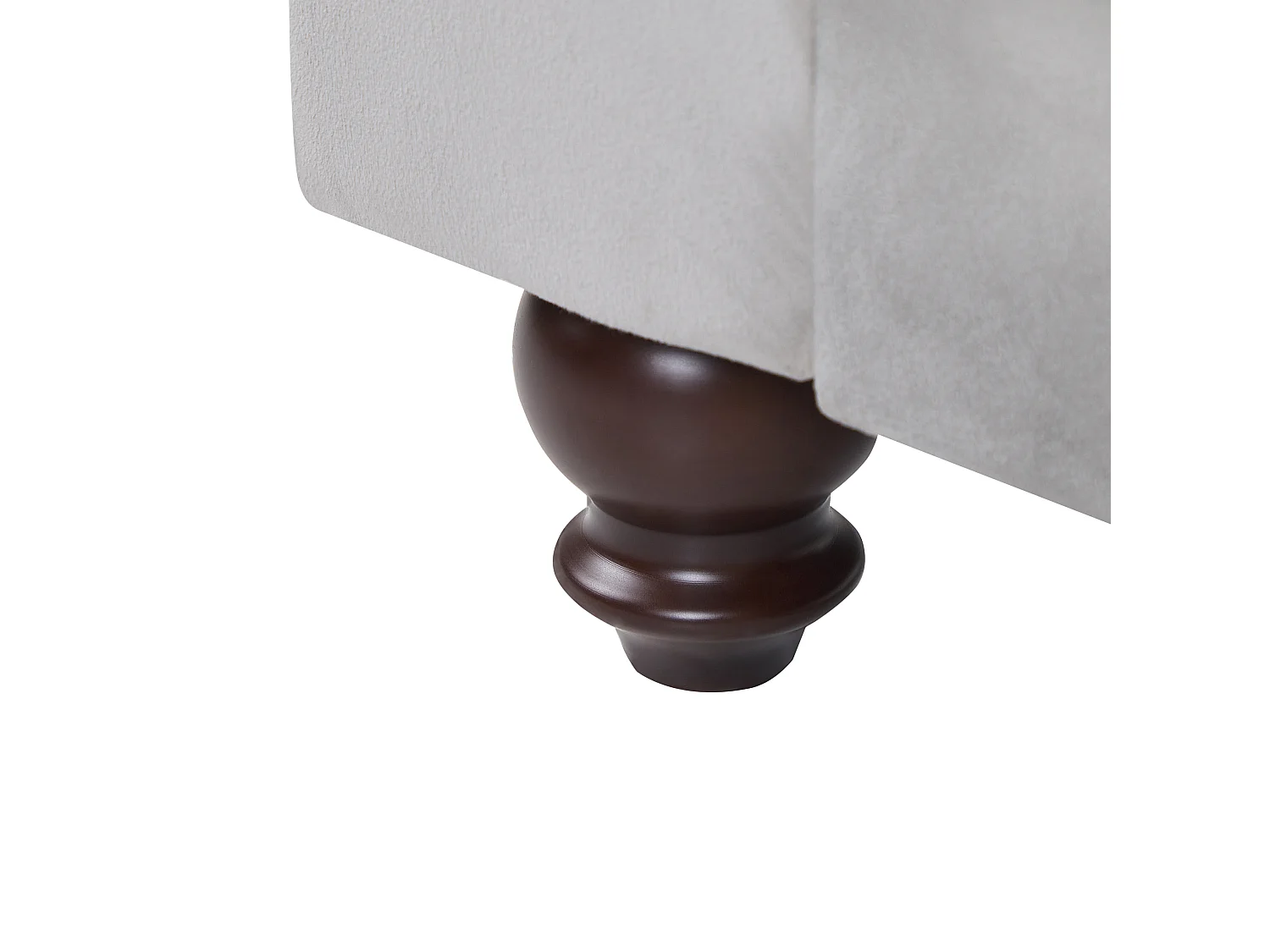 Chaise longue côté droite LORMONT Velours Gris clair