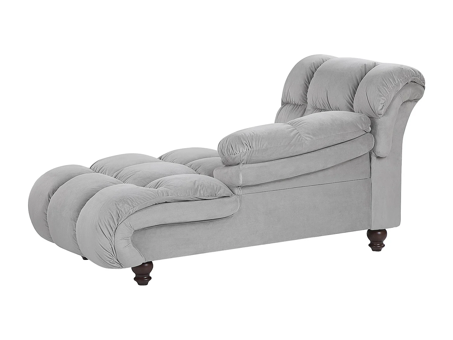 Linkszijdige chaise longue LORMONT Fluweel Lichtgrijs