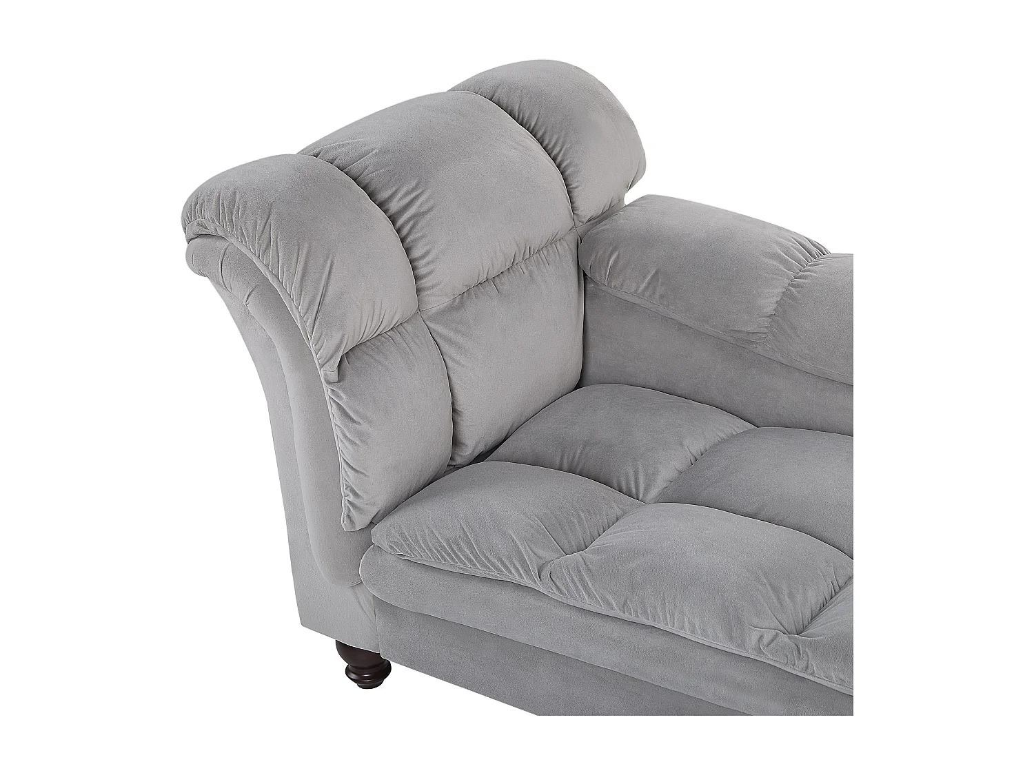 Linkszijdige chaise longue LORMONT Fluweel Lichtgrijs