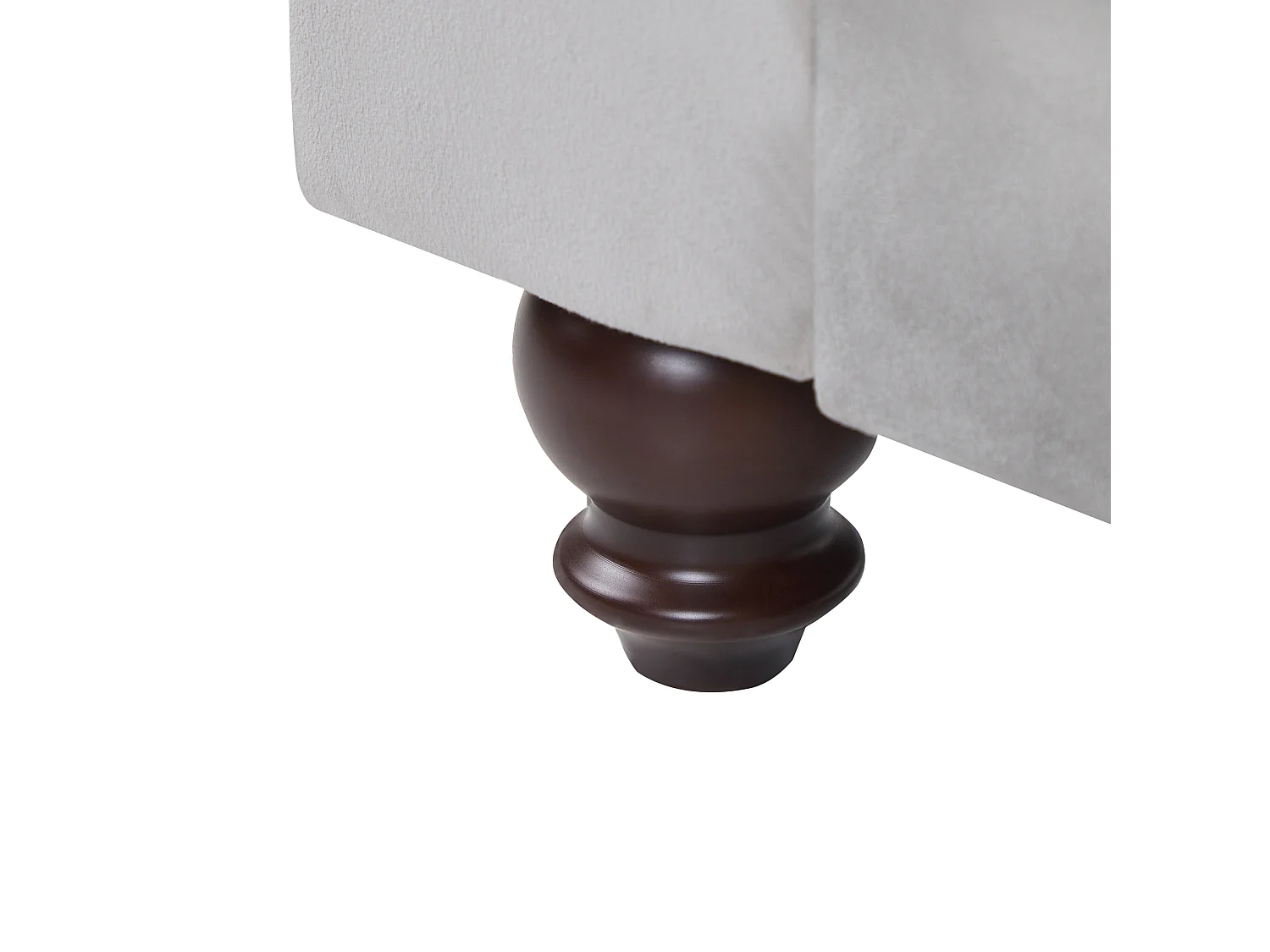 Linkszijdige chaise longue LORMONT Fluweel Lichtgrijs