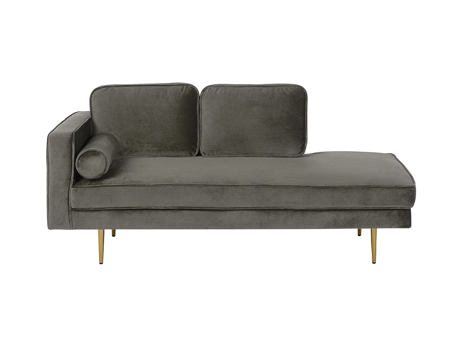 Chaise longue côté droite MIRAMAS Velours Taupe
