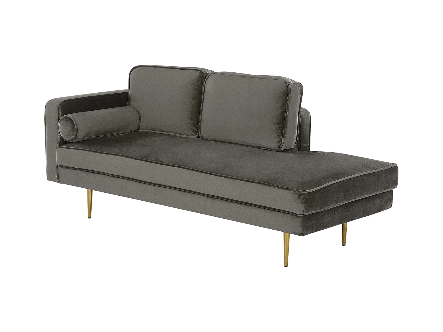 Chaise longue côté droite MIRAMAS Velours Taupe