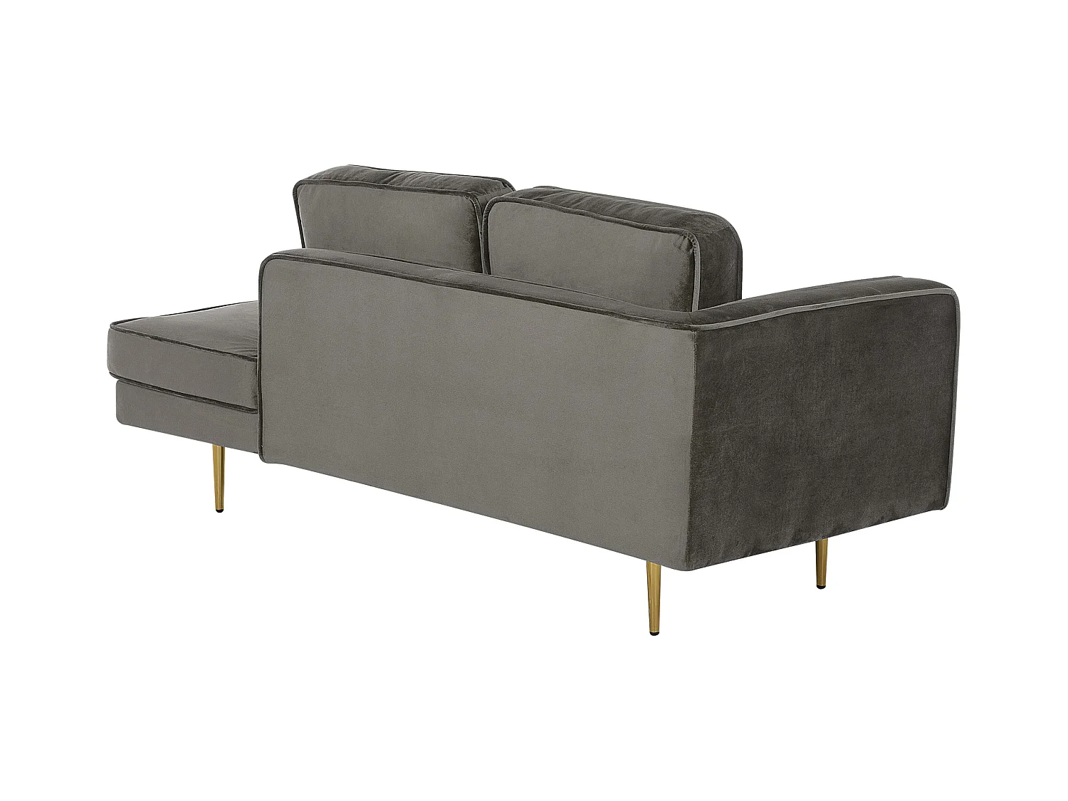 Chaise longue côté droite MIRAMAS Velours Taupe