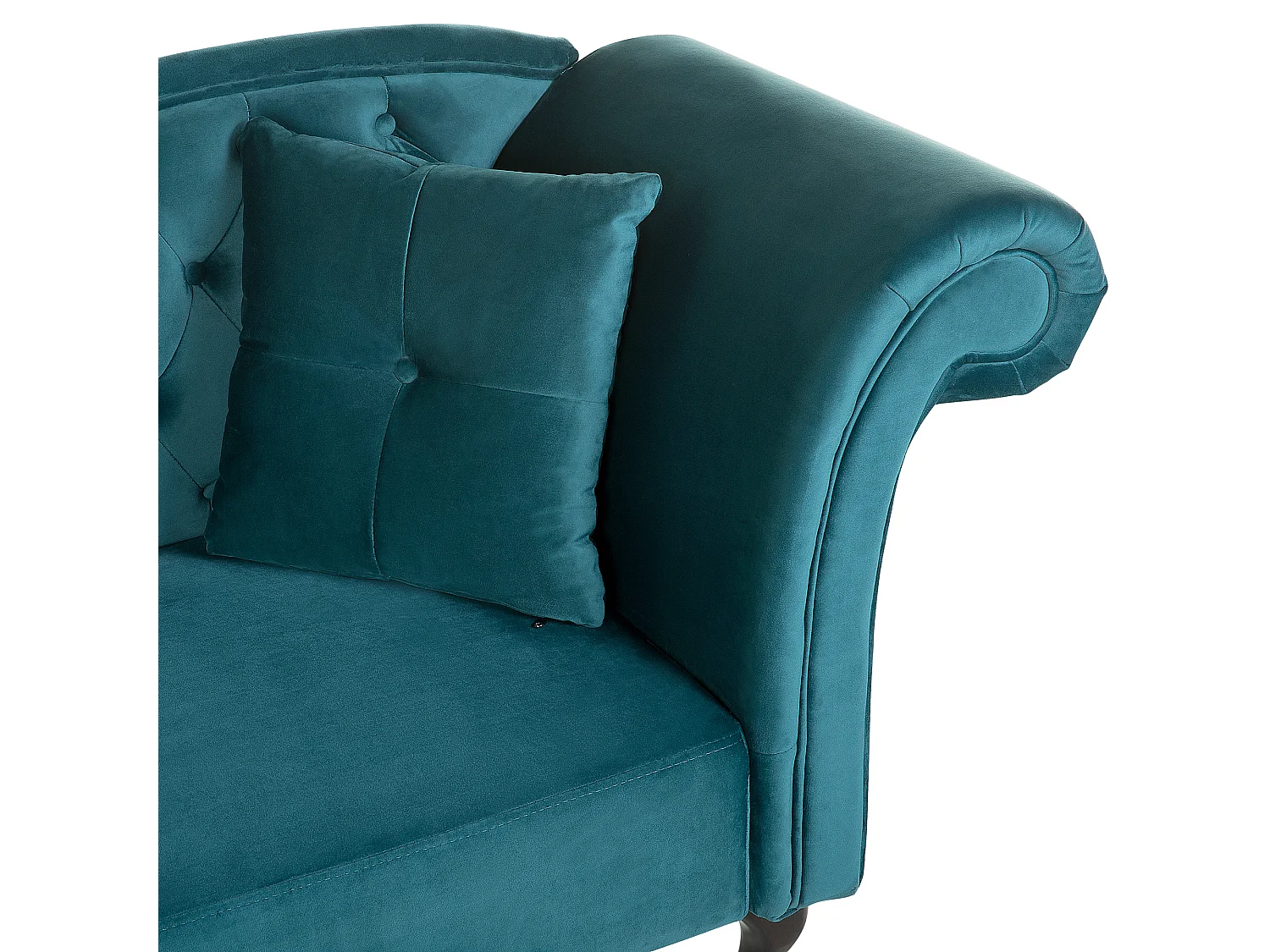 Chaise longue derecho LATTES Terciopelo Verde azulado