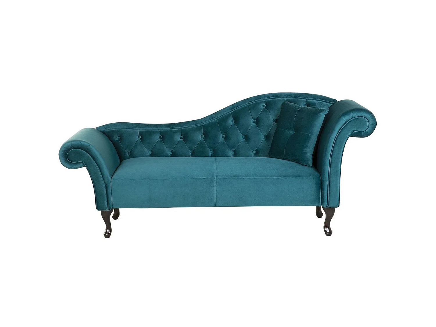 Right-Hand Chaise Longue LATTES Velvet Teal