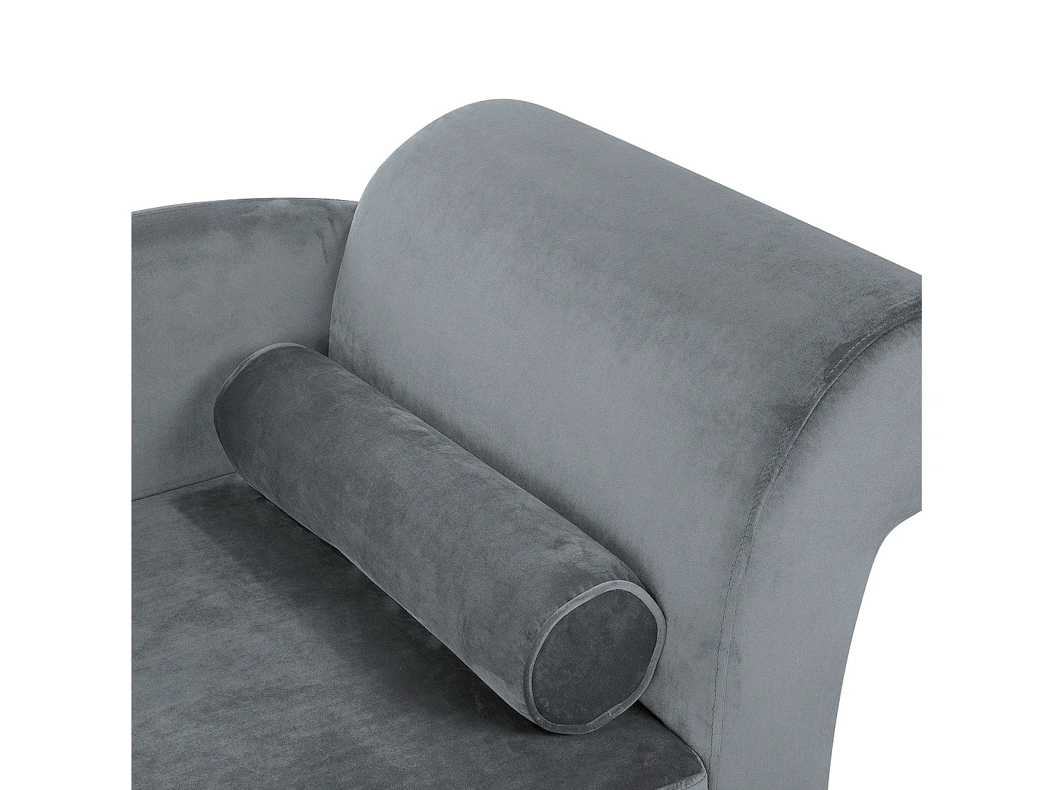 Chaise longue versione destra LUIRO Velluto Grigio chiaro con contenitore