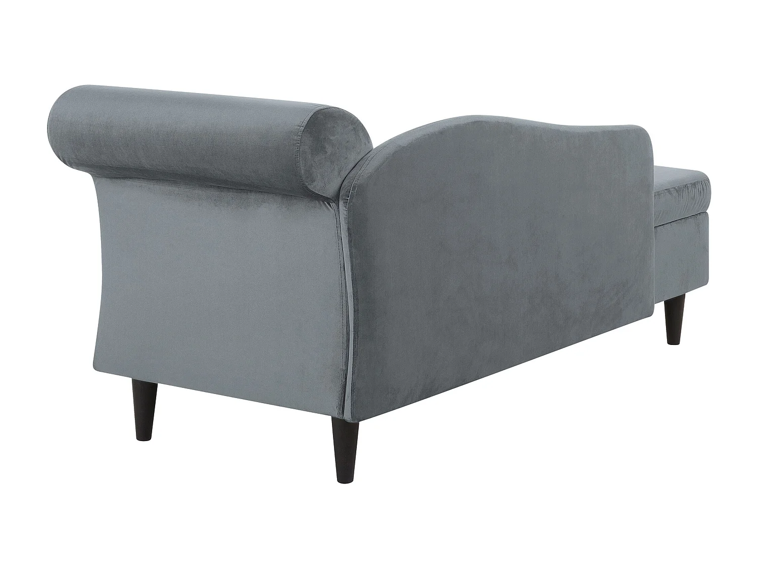 Rechtszijdige chaise longue LUIRO Fluweel Lichtgrijs met opbergruimte