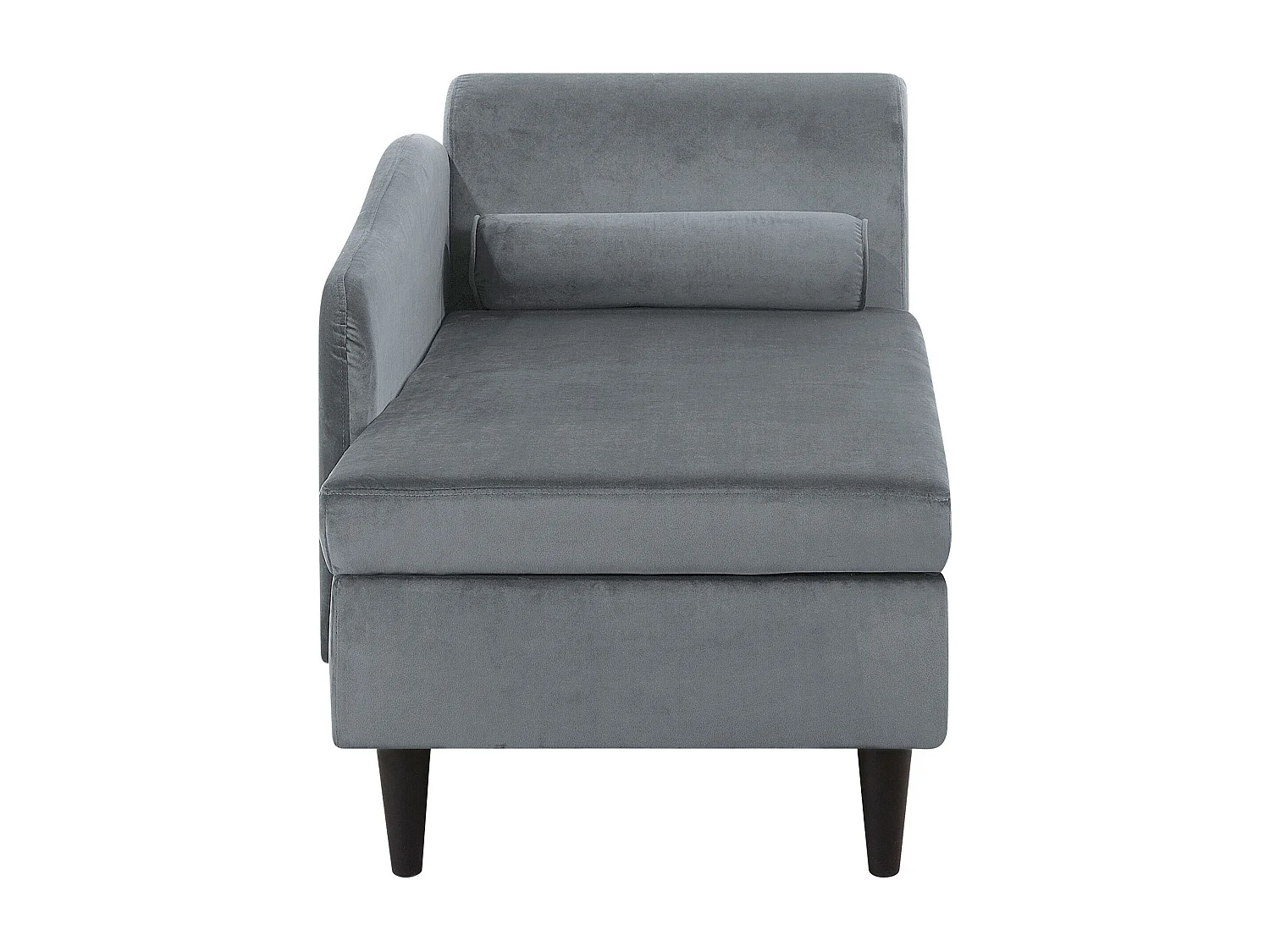 Rechtszijdige chaise longue LUIRO Fluweel Lichtgrijs met opbergruimte