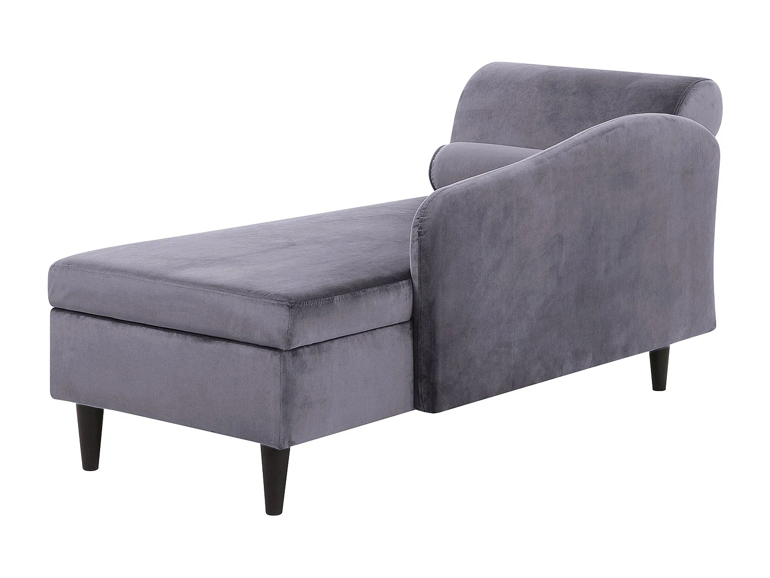 Moderne Chaiselongue angenehme Polsterung aus Samtstoff Dunkelgrau linksseitig