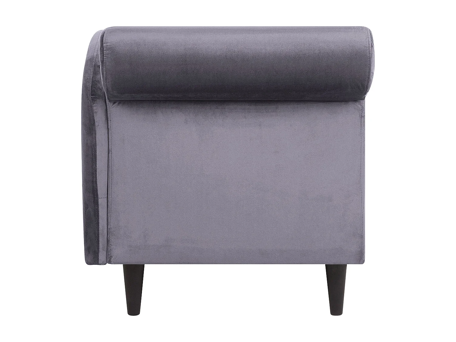 Moderne Chaiselongue angenehme Polsterung aus Samtstoff Dunkelgrau linksseitig