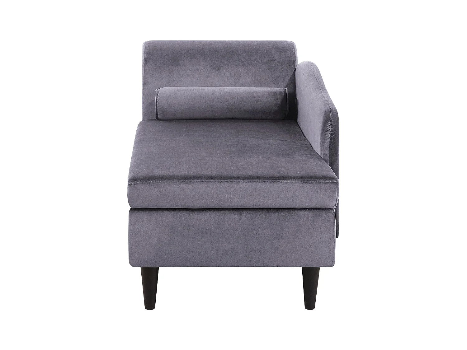 Chaise longue côté droite LUIRO Velours Gris foncé avec rangement
