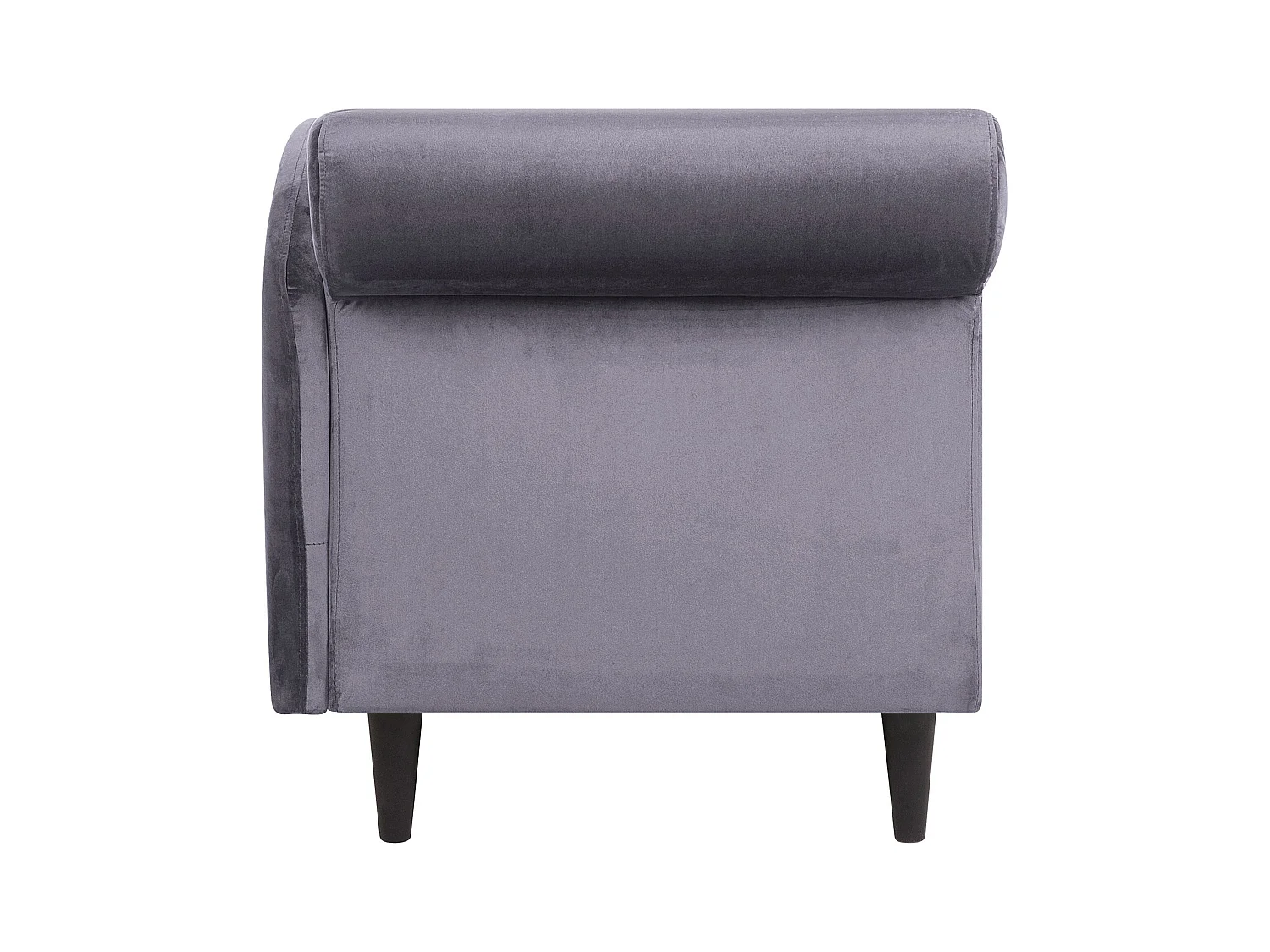 Chaise longue côté droite LUIRO Velours Gris foncé avec rangement