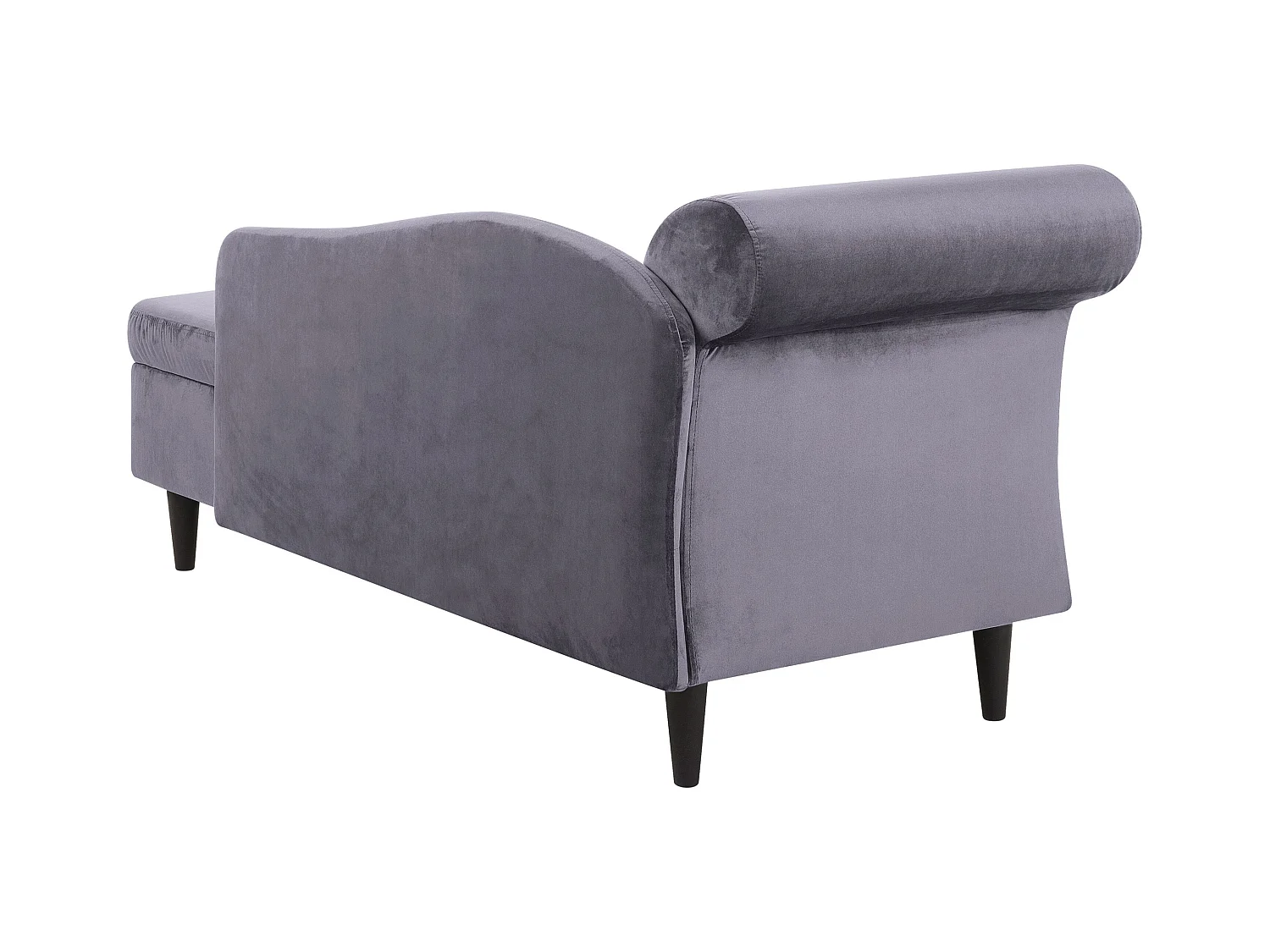 Chaise longue côté droite LUIRO Velours Gris foncé avec rangement