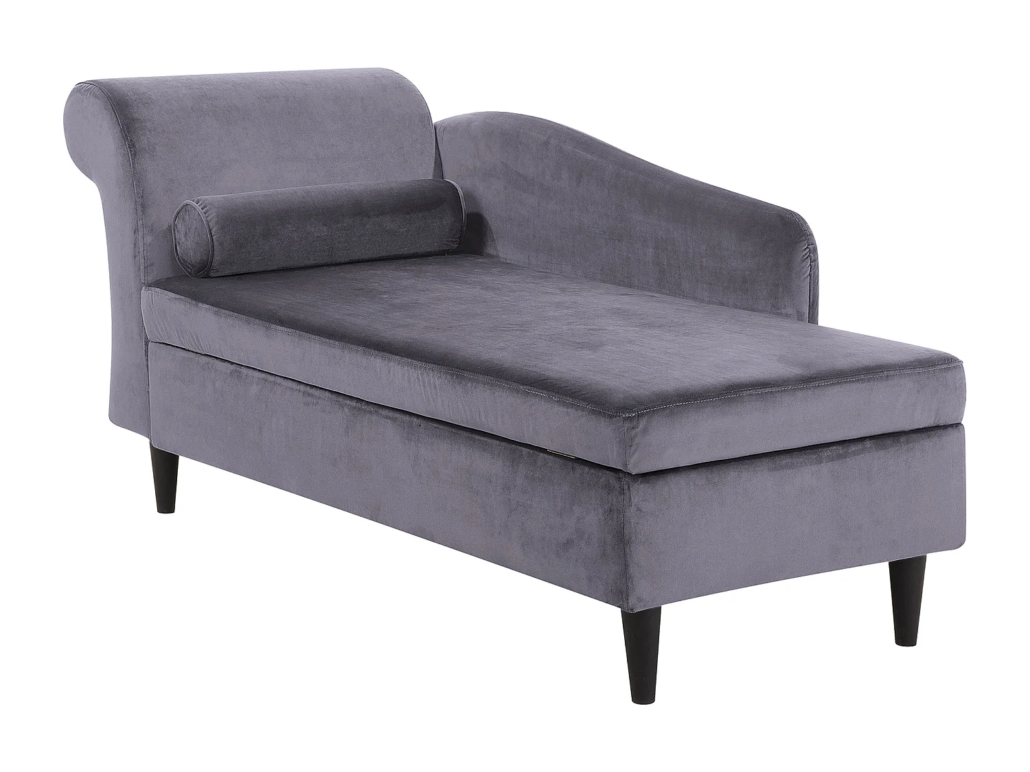 Linkszijdige chaise longue LUIRO Fluweel Donkergrijs met opbergruimte