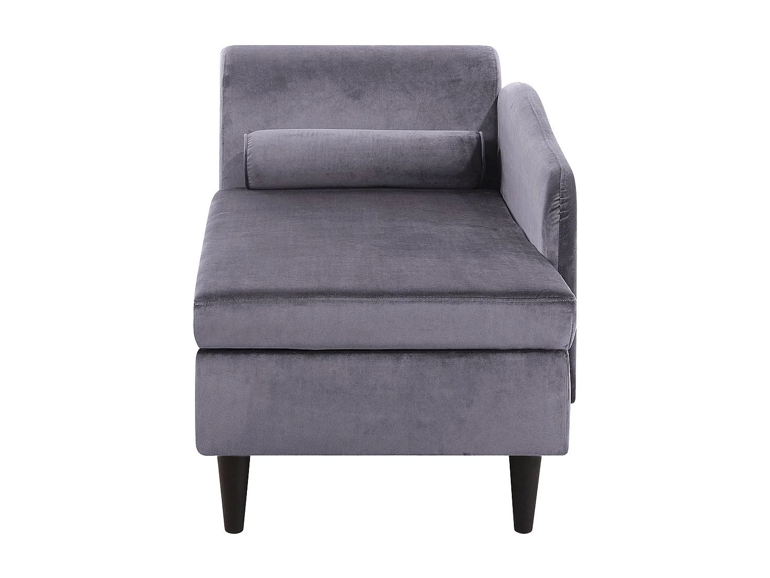 Linkszijdige chaise longue LUIRO Fluweel Donkergrijs met opbergruimte