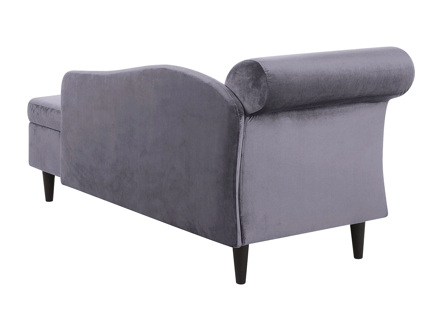 Chaise longue côté gauche LUIRO Velours Gris foncé avec rangement