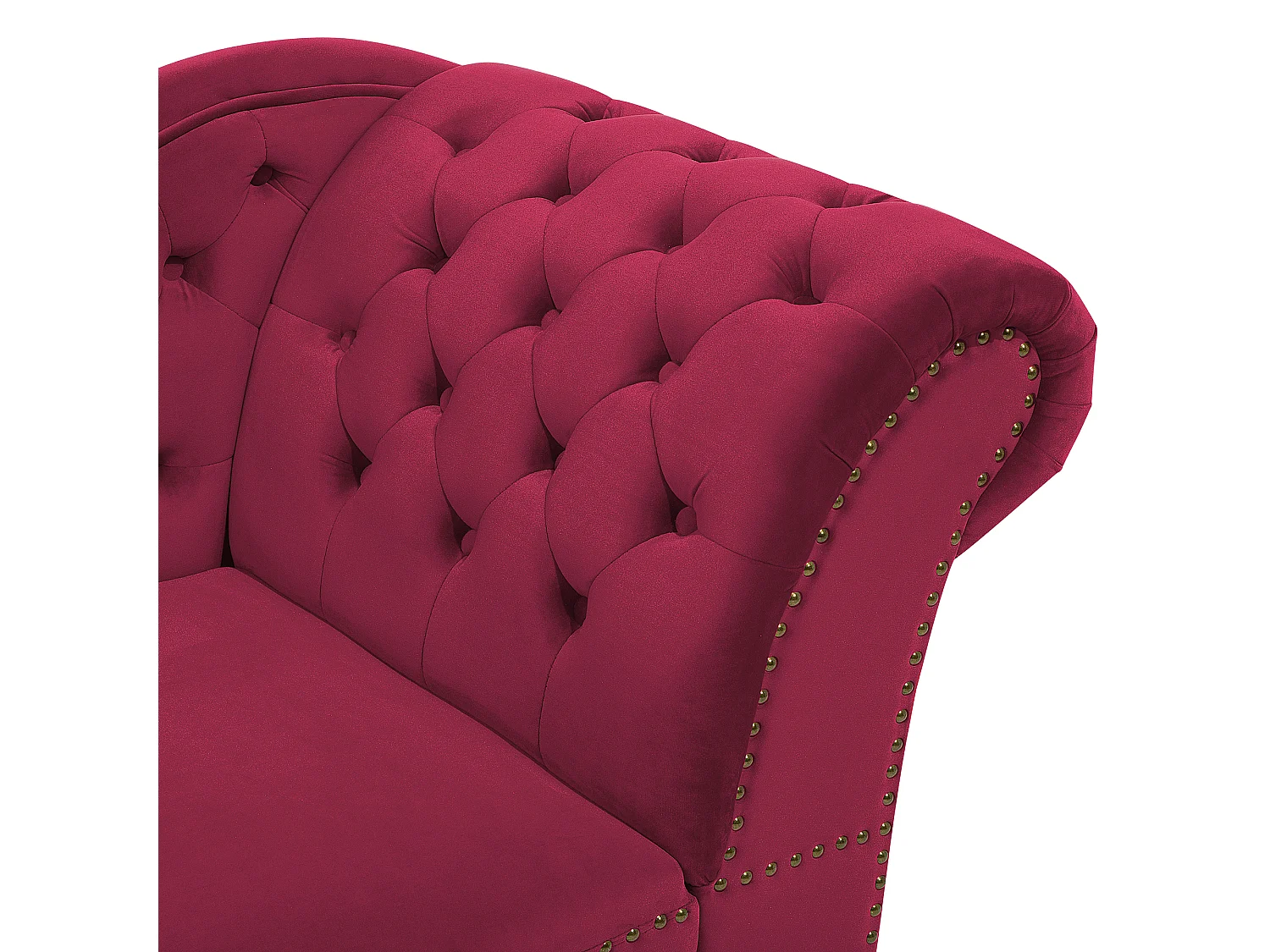 Rechtszijdige chaise longue NIMES Fluweel Donkerrood
