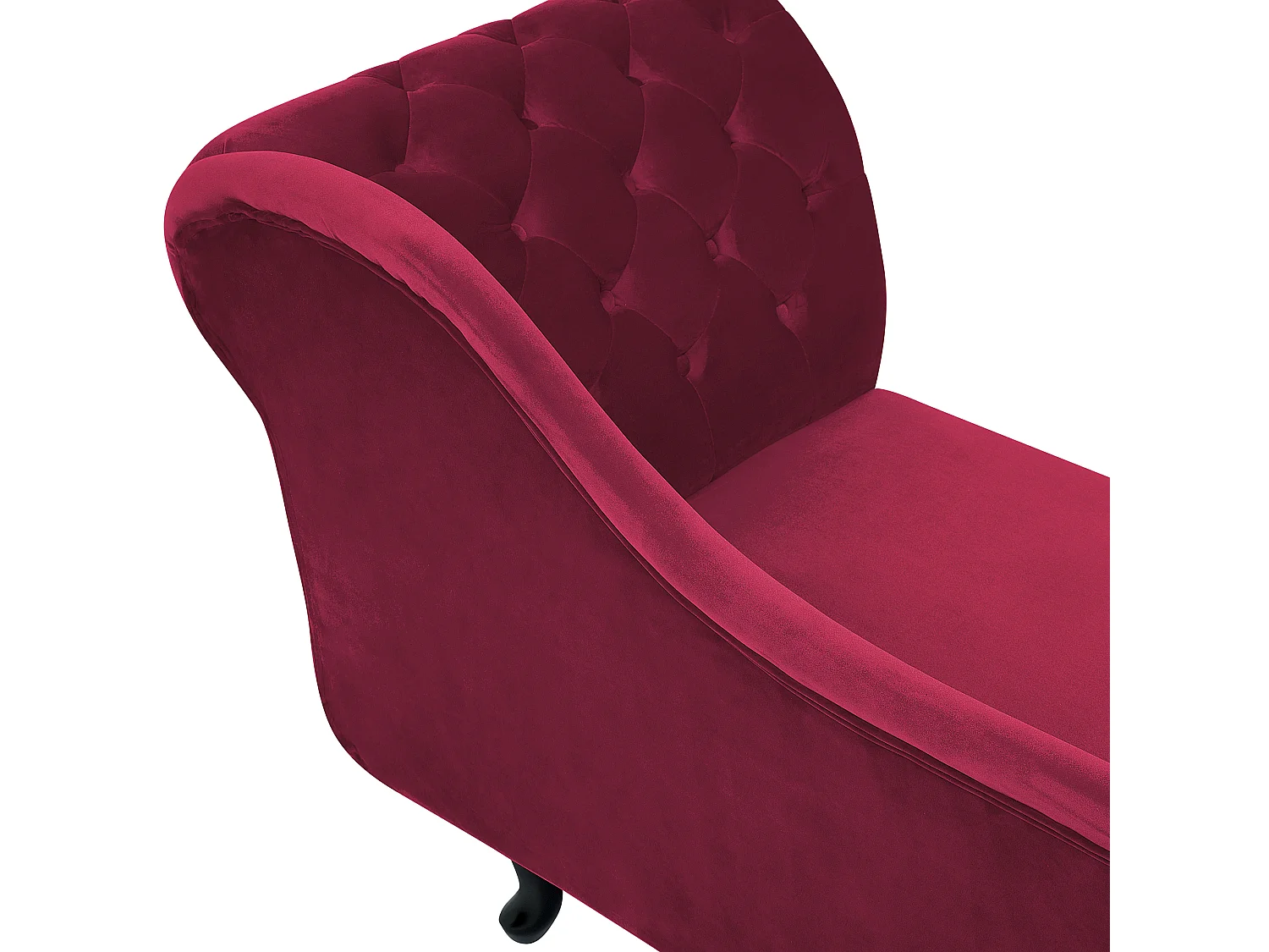 Rechtszijdige chaise longue NIMES Fluweel Donkerrood